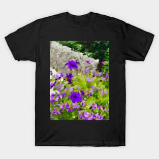 Abstract purple Petunia flower design T-Shirt